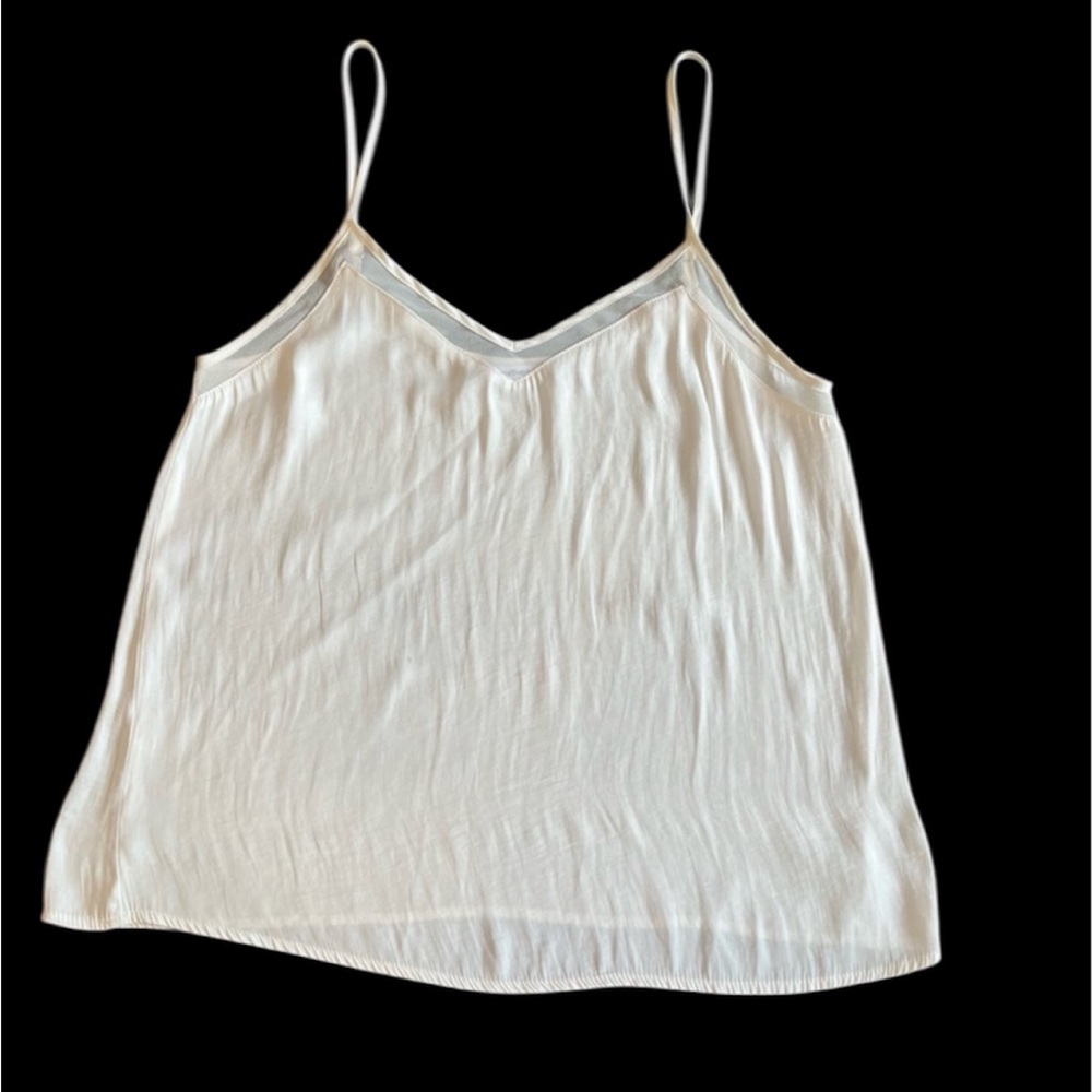 Stradivarius White Cami‎ with Mesh Detail – Size Small